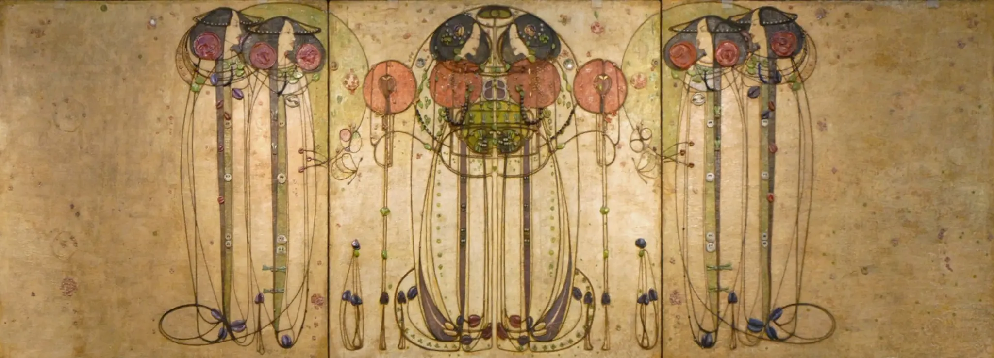 The Wassail (Charles Rennie Mackintosh, originally for the Ladies' Luncheon Room, Ingram Street Tea Rooms, 1900, now held by the Kelvingrove Gallery and Art Museum, Glasgow)